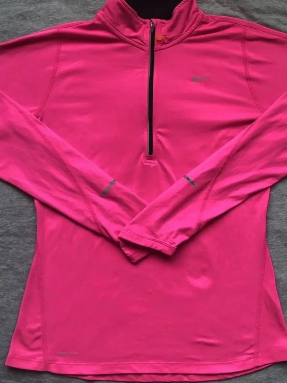 Nike Women's Hot Pink Long-Sleeve Half-Zip Performance Top